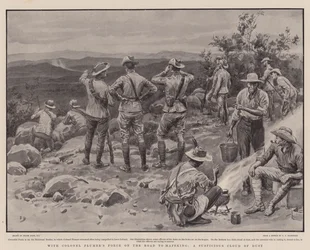 Con la fuerza del coronel Plumer en el camino a Mafeking, una nube de polvo sospechosa